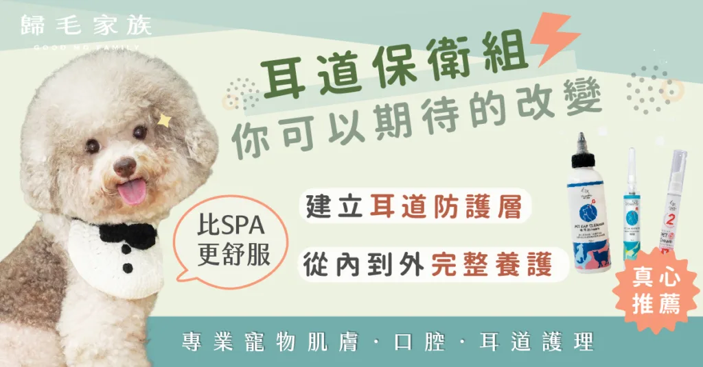 預防狗狗耳朵臭第一養護品牌：歸毛家族。/ 圖片來源：歸毛家族 官網。