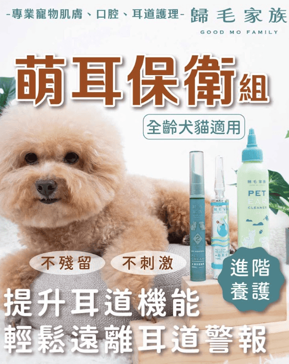 預防狗狗耳朵發炎第一養護品牌：歸毛家族。/ 圖片來源：歸毛家族 官網。
